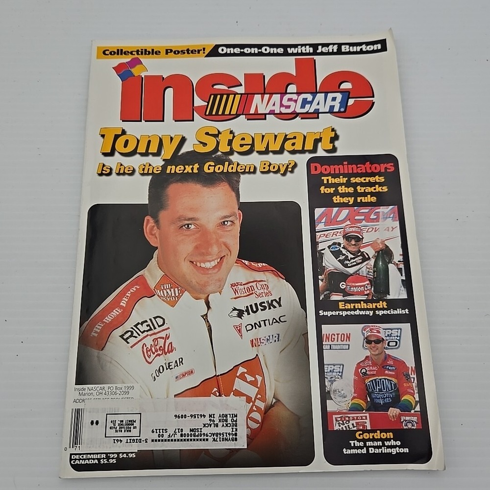 Inside Nascar Magazine December 1999 Tony Stewart Cover
